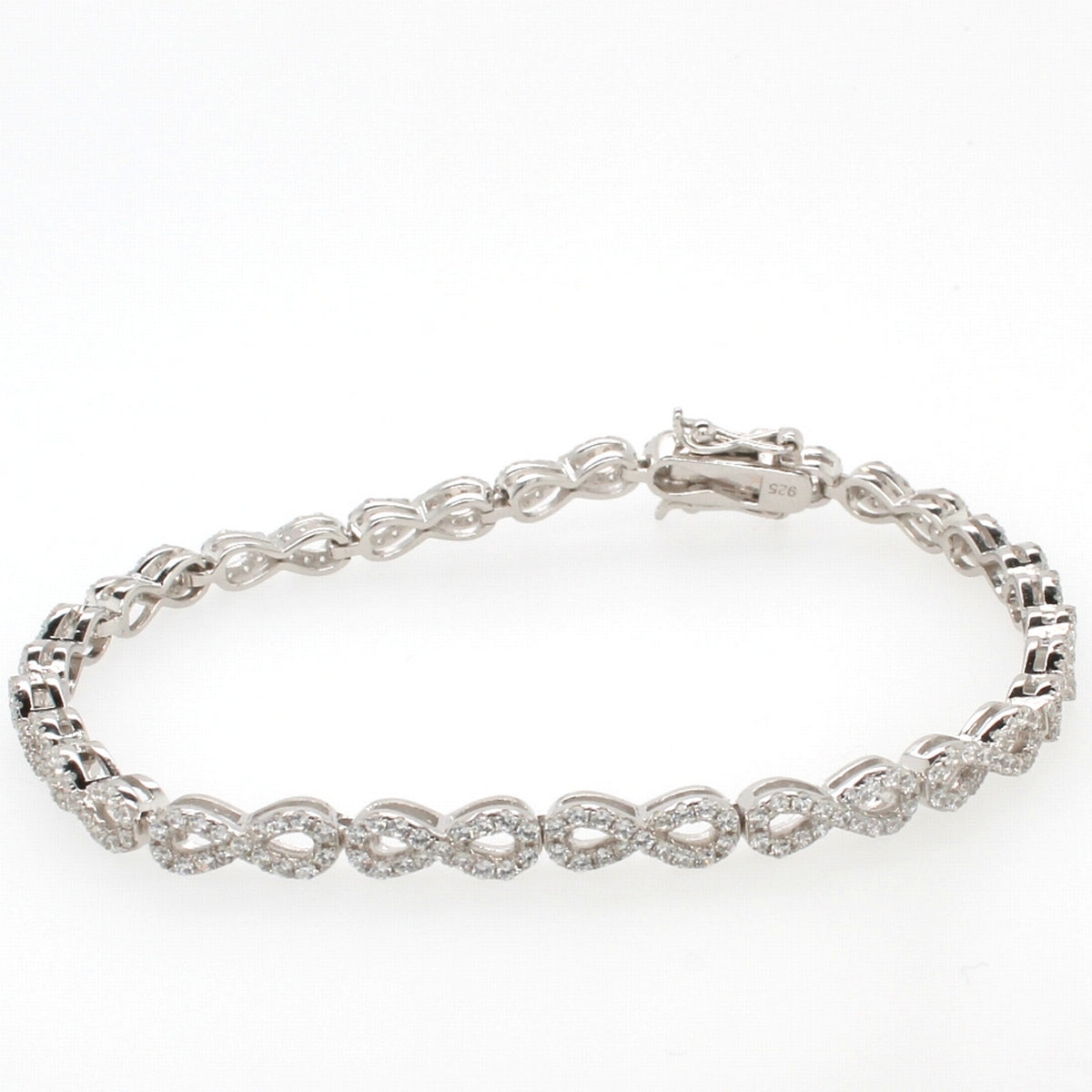 silver cz infinity bracelet