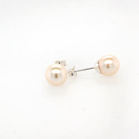 silver pearl studs 8mm