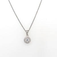 silver cz pendant 3mm