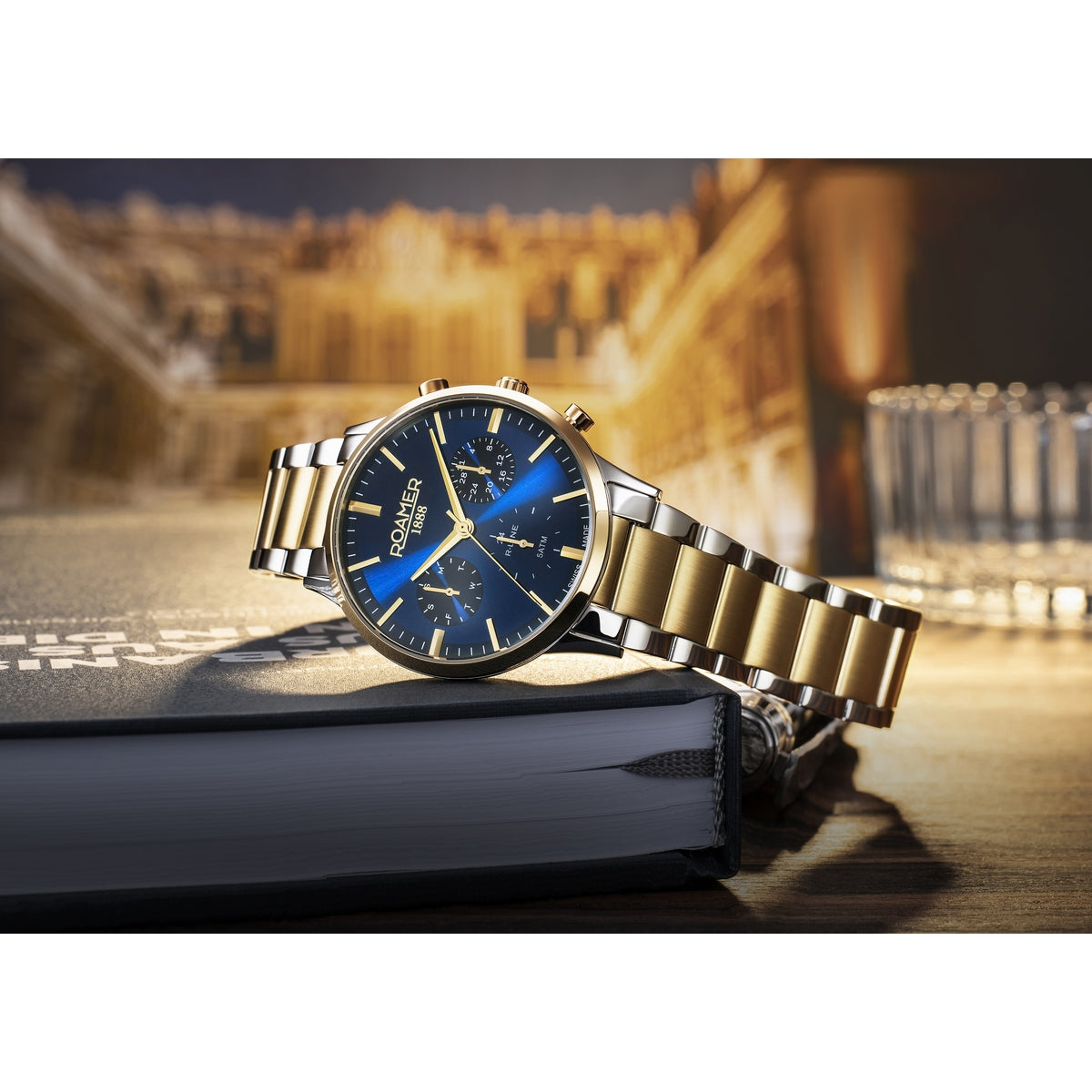 roamer rline multifunction gents multifunction  date quartz wristwatch  analog  battery watch
