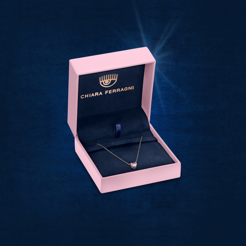 chiara ferragni cupido pendant pink enamel +ipg+wh cz 37+4cm
