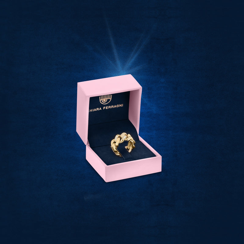 chiara ferragni chain ring yg chain with pink crystals 12mm