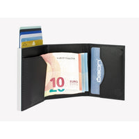 ogon cascade wallet light grey glossy leather 6 cards + cash