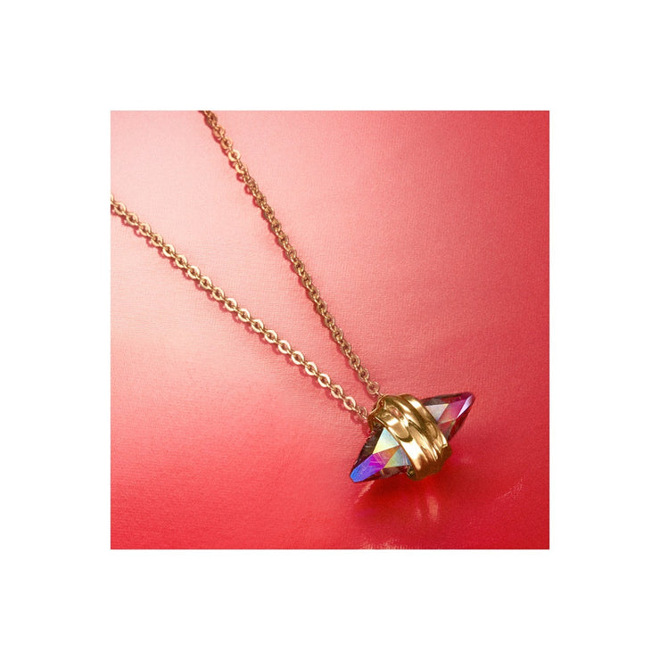 uno de 50 refraction 10.5mm gold plated metals alloy short necklance with charms and swarovski� crystal.