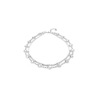 uno de 50 short 1-strap silver-plated metal alloy necklace and charm with faceted crystal