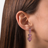 chiara ferragni pink infinuty love diamond rose heart stones drop earring