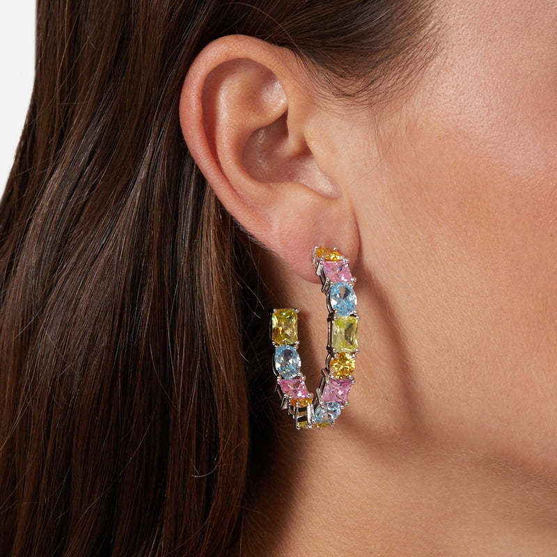 chiara ferragni princess rainbow lge. hoop earrings 40mm