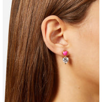 chiara ferragni cuoricino neon earring pink enamel ipg wh cz 18mm