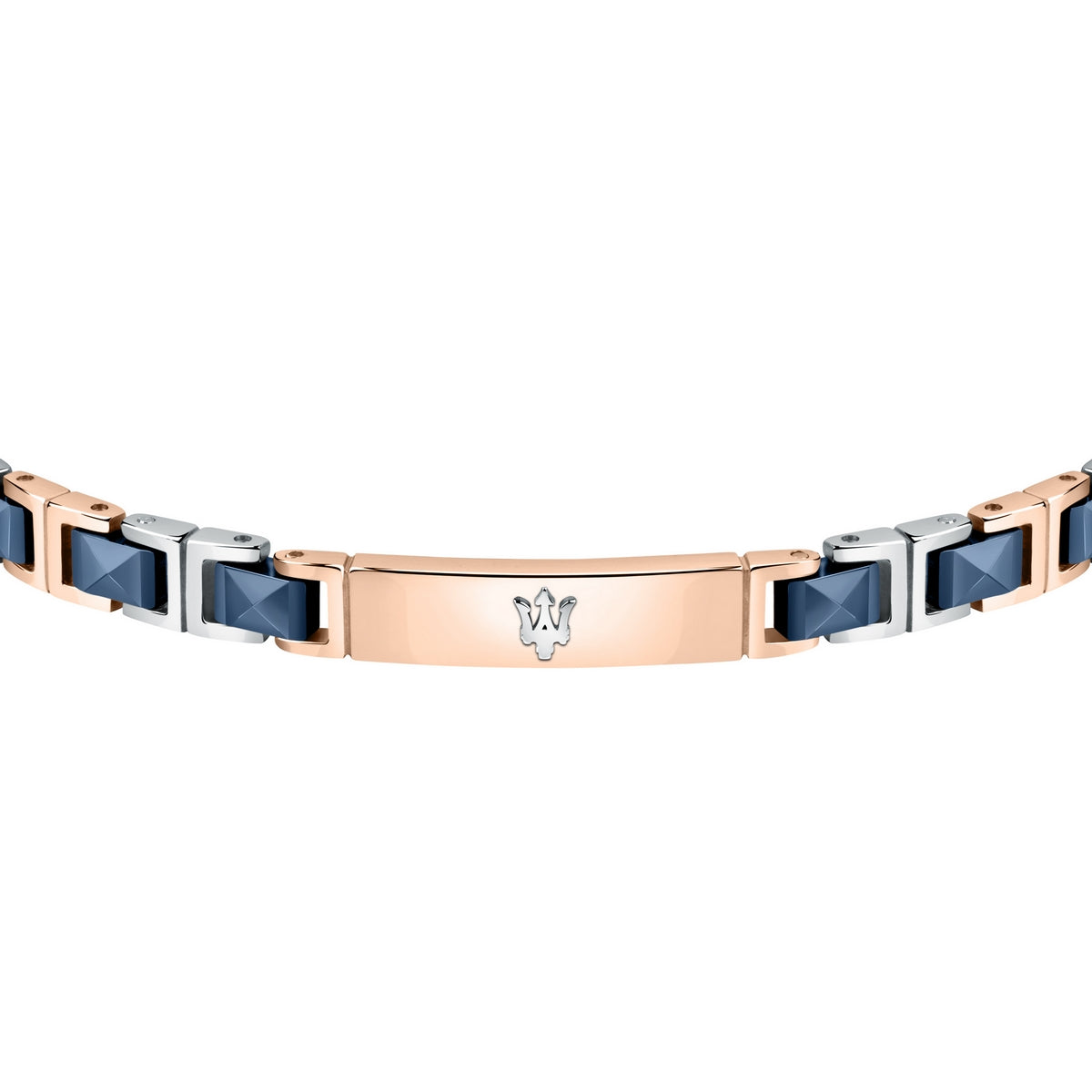 maserati jewels silver, rose gold, blue bracelet 22cm jewellery buckle