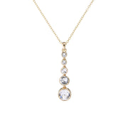 crystal flow gold plated pendant