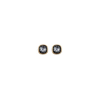 uno de 50 mademoiselle gold-plated metal alloy stud earrings with embedding section and grey crystal