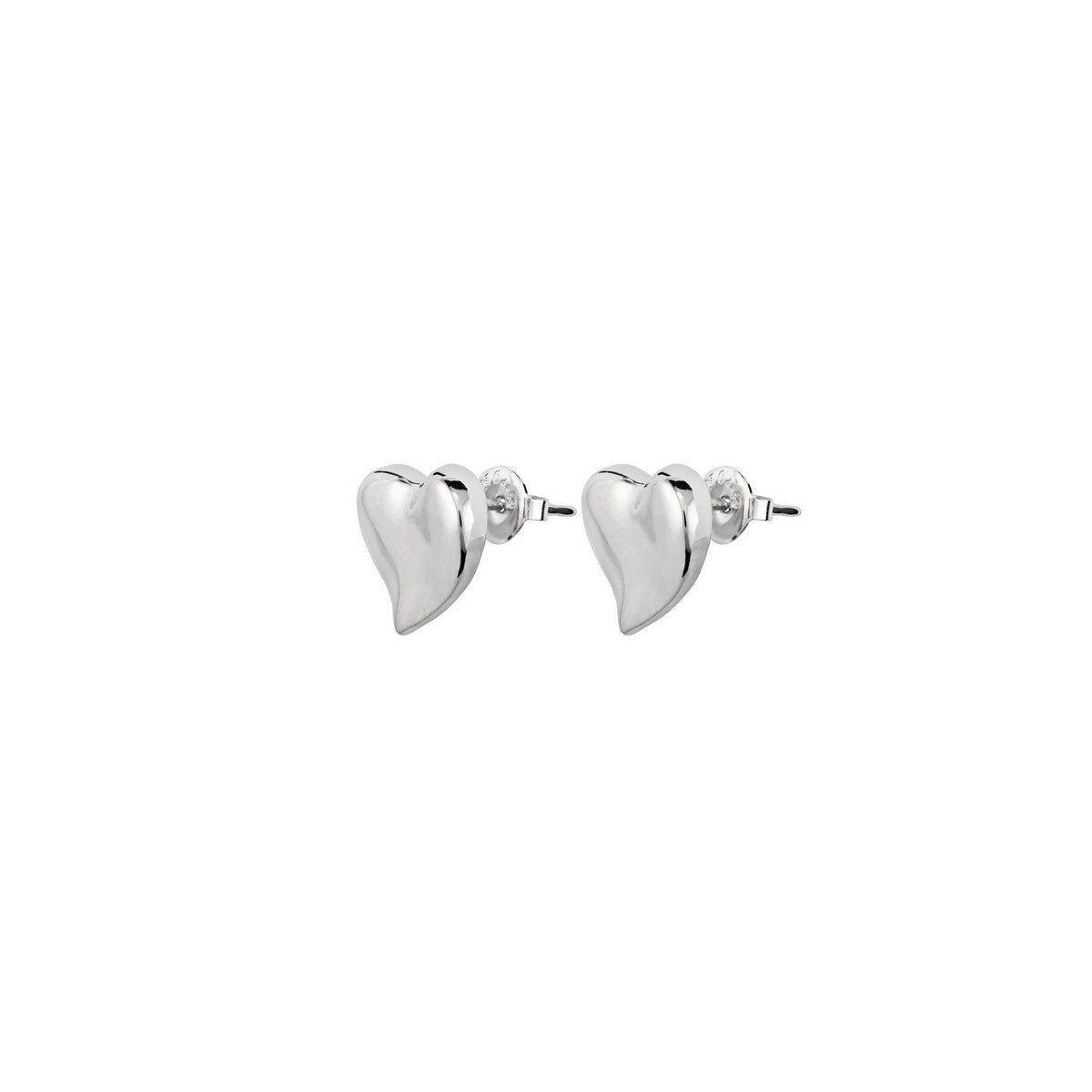 uno de 50 uno heart medium heart shaped silver-plated metal alloy earring