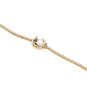 uno de 50 little moon elastic 1-strand gold-plated metal alloy bracelet with small two moon-shaped charm and a pearl