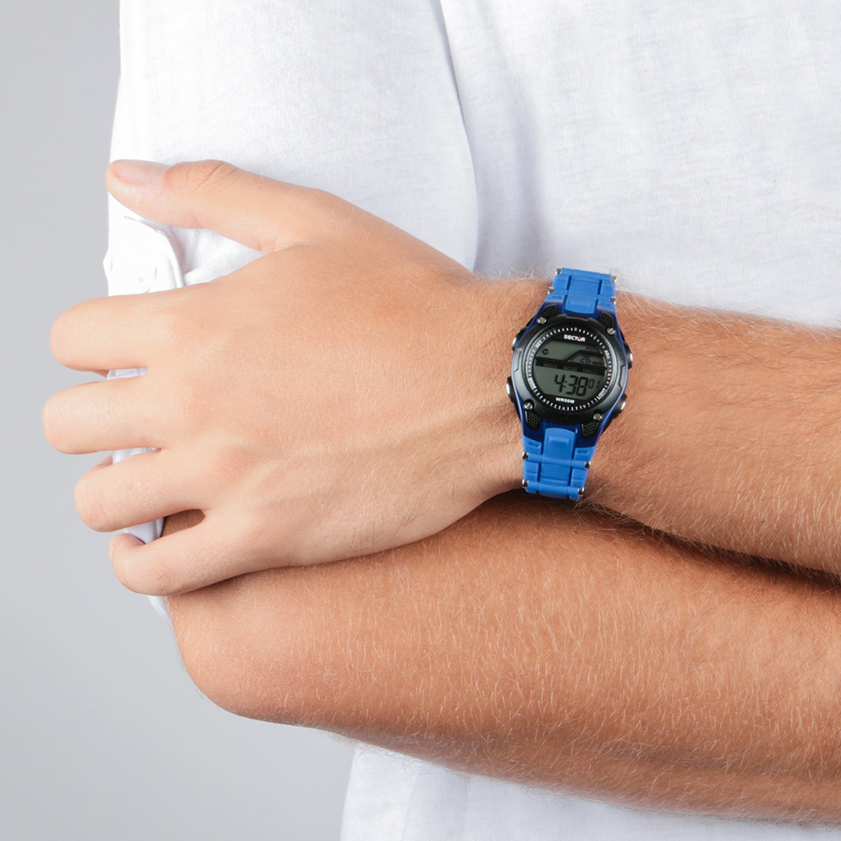 sector expander ex-13 36mm digital black w/blue strap watch