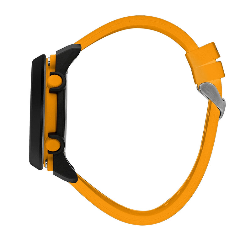 sector expander ex-38 45mm digital orange silicone strap watch