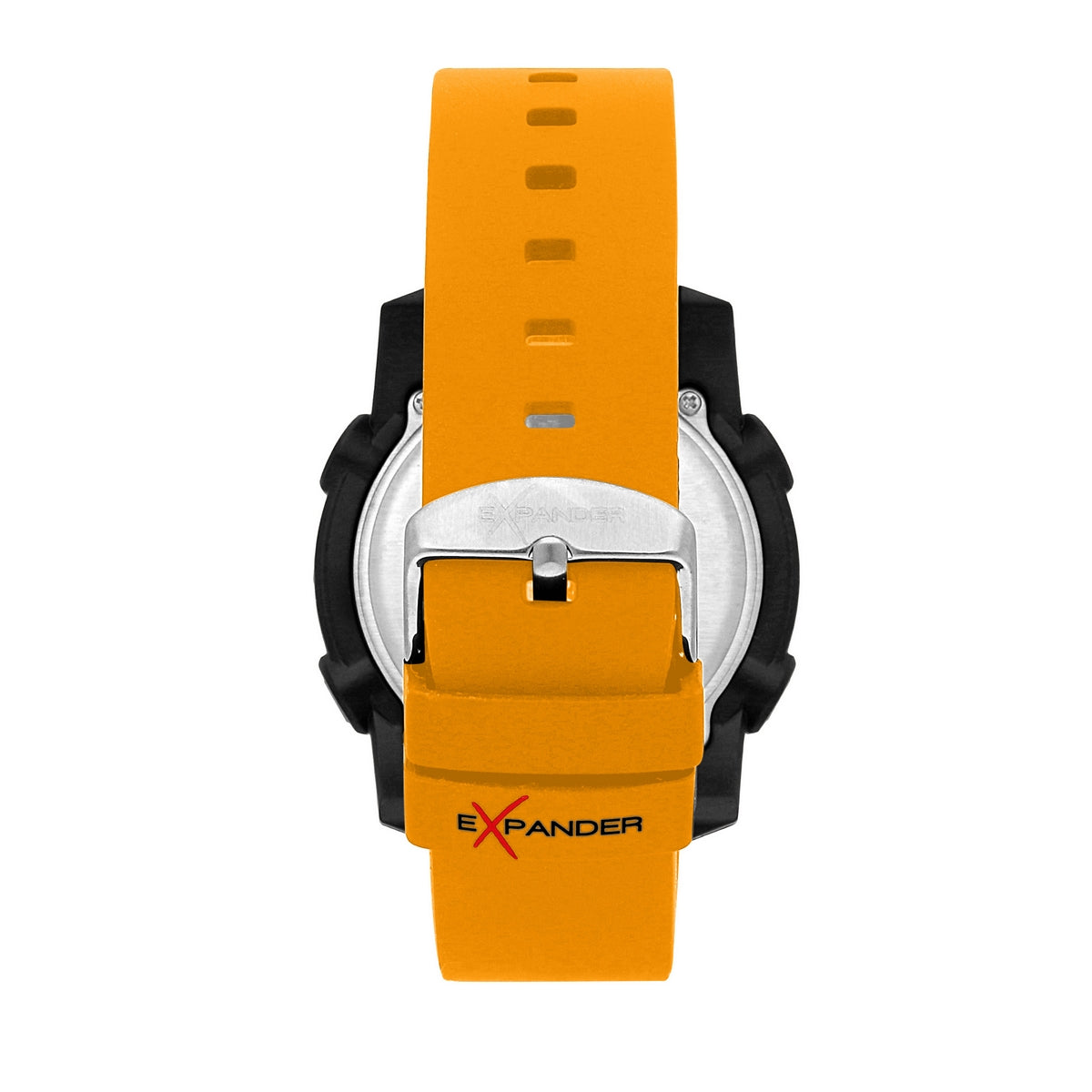 sector expander ex-38 45mm digital orange silicone strap watch