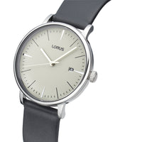 lorus quartz gents stainless steel grey dial strap watch