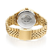 lorus automatic gents gold plated green dial bracelet watch