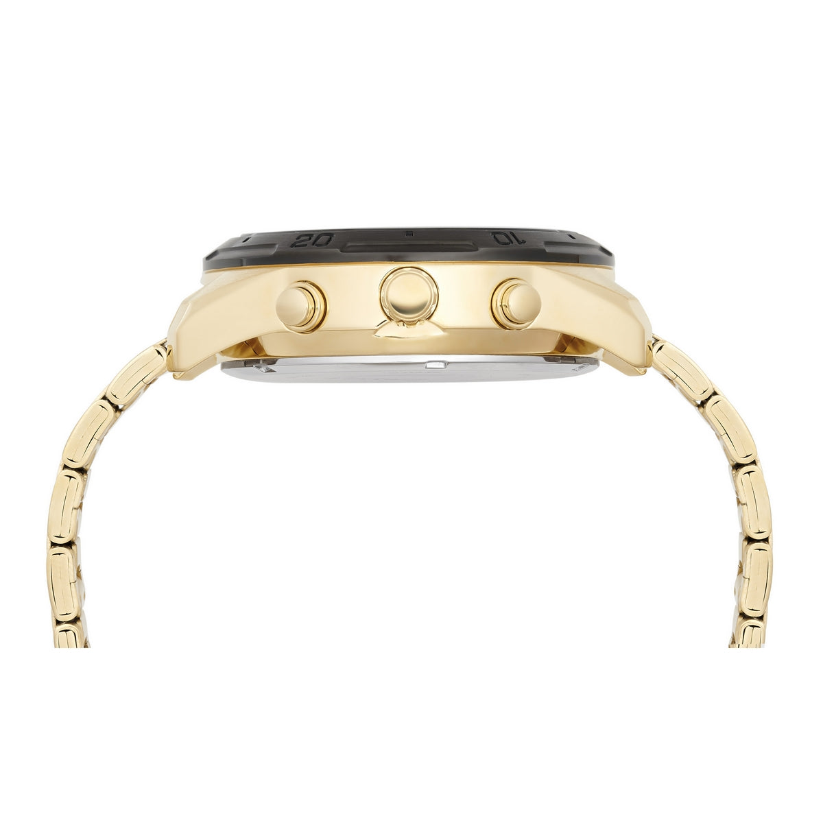 lorus quartz dual time gold plated black dial bracelet watch