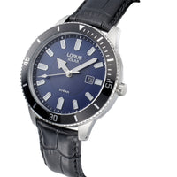lorus solar stainless steel blue dia strap watch