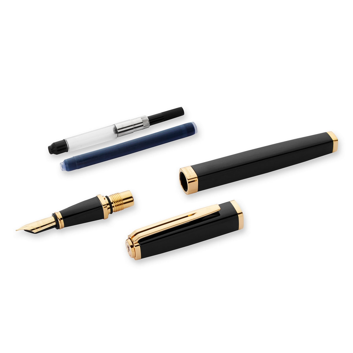 waterman - exception- fountain pen slim black with gold trim