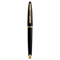waterman - car�ne fountain pen black  with gold trim, fine nib