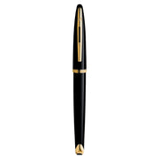 waterman - car�ne fountain pen black  with gold trim, fine nib