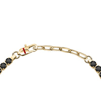 sector tennis braceletblack crystals & ip yg 22cm