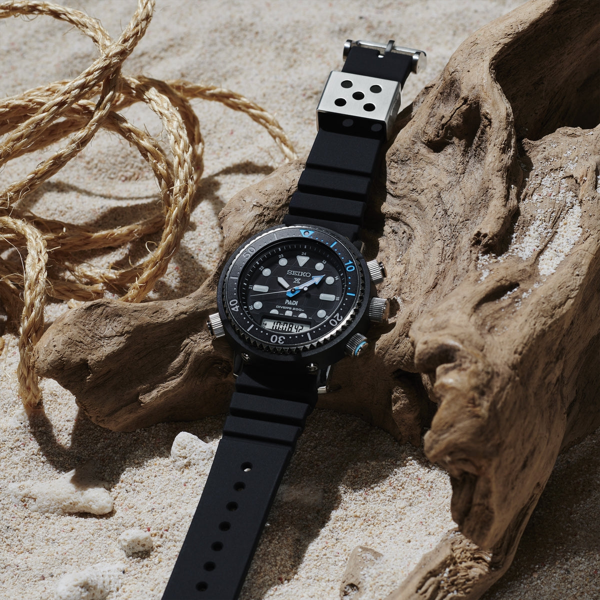 prospex padi solar arnie hybrid diver's 40th anniversary strap watch