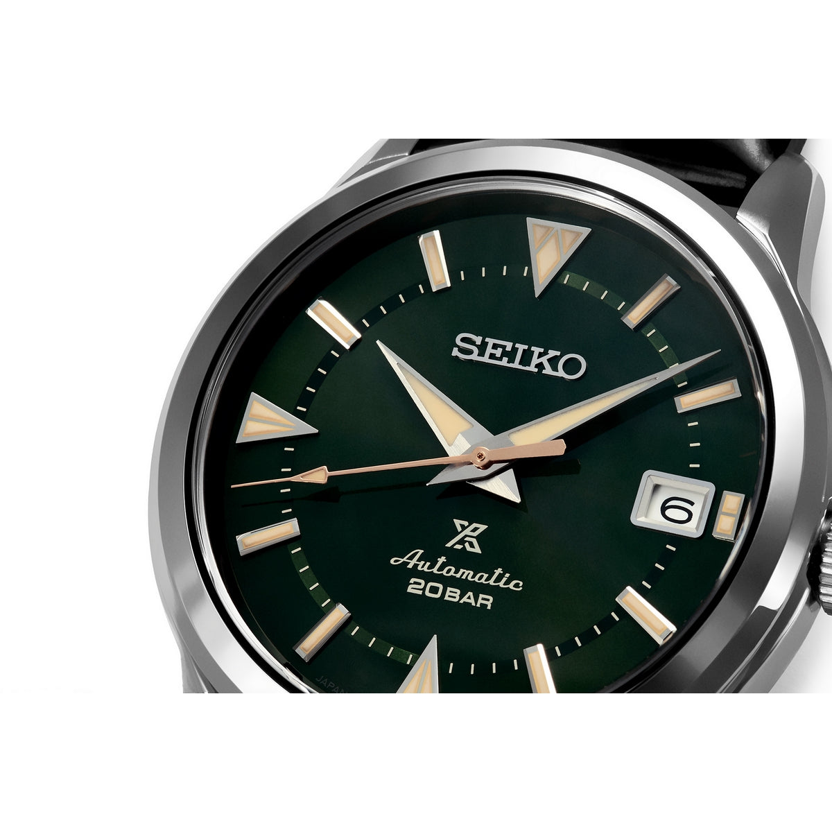 seiko prospex automatic alpinist modern re-interpretation green dial, 38mm 20 bar, bracelet watch