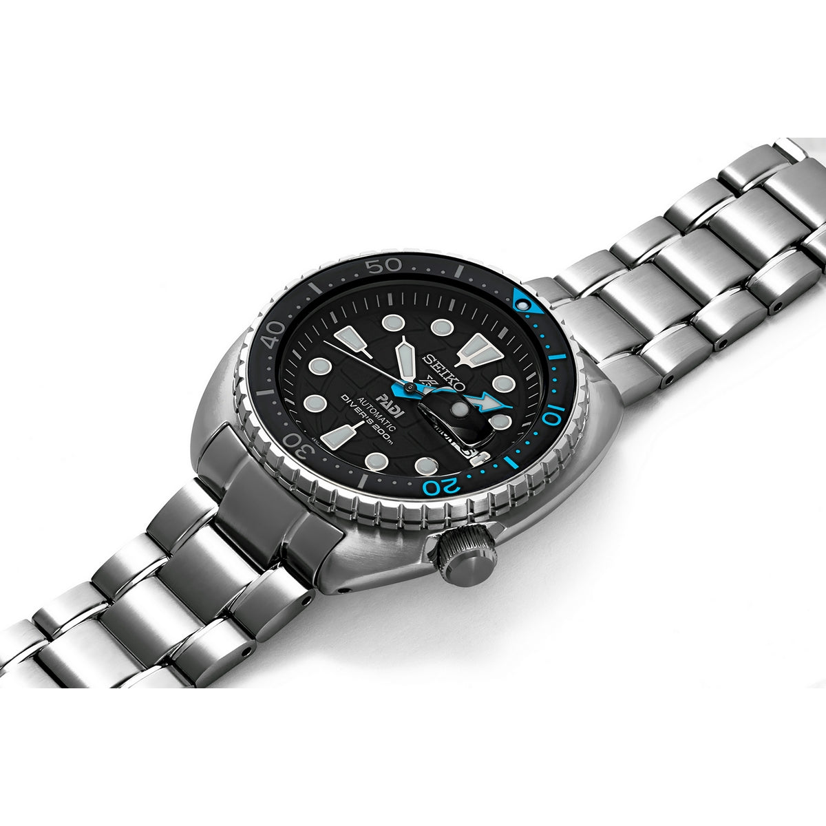 seiko prospex padi edition automatic black  dial 45mm, 200m bracelet  watch