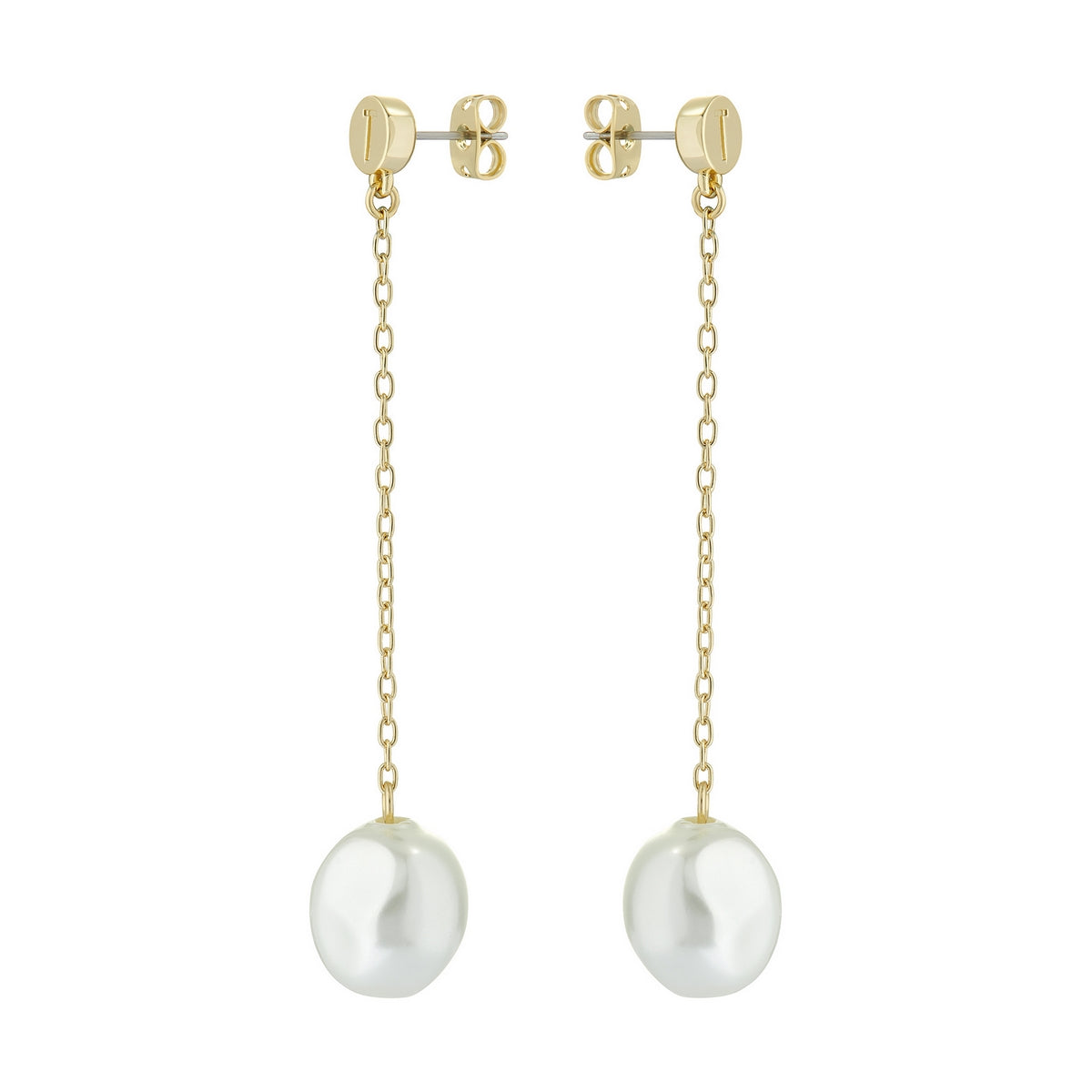 ted baker periee pearly chain drop earring gold tone, pearl