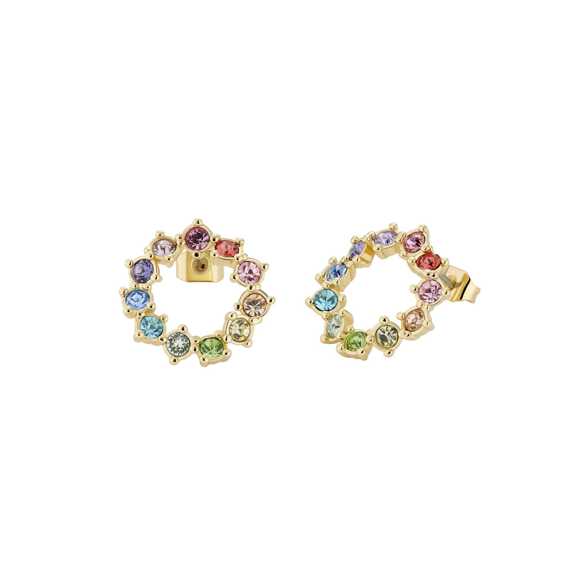 ted baker cresina: crystal hoop stud gold tone rainbow pastel crystal earring