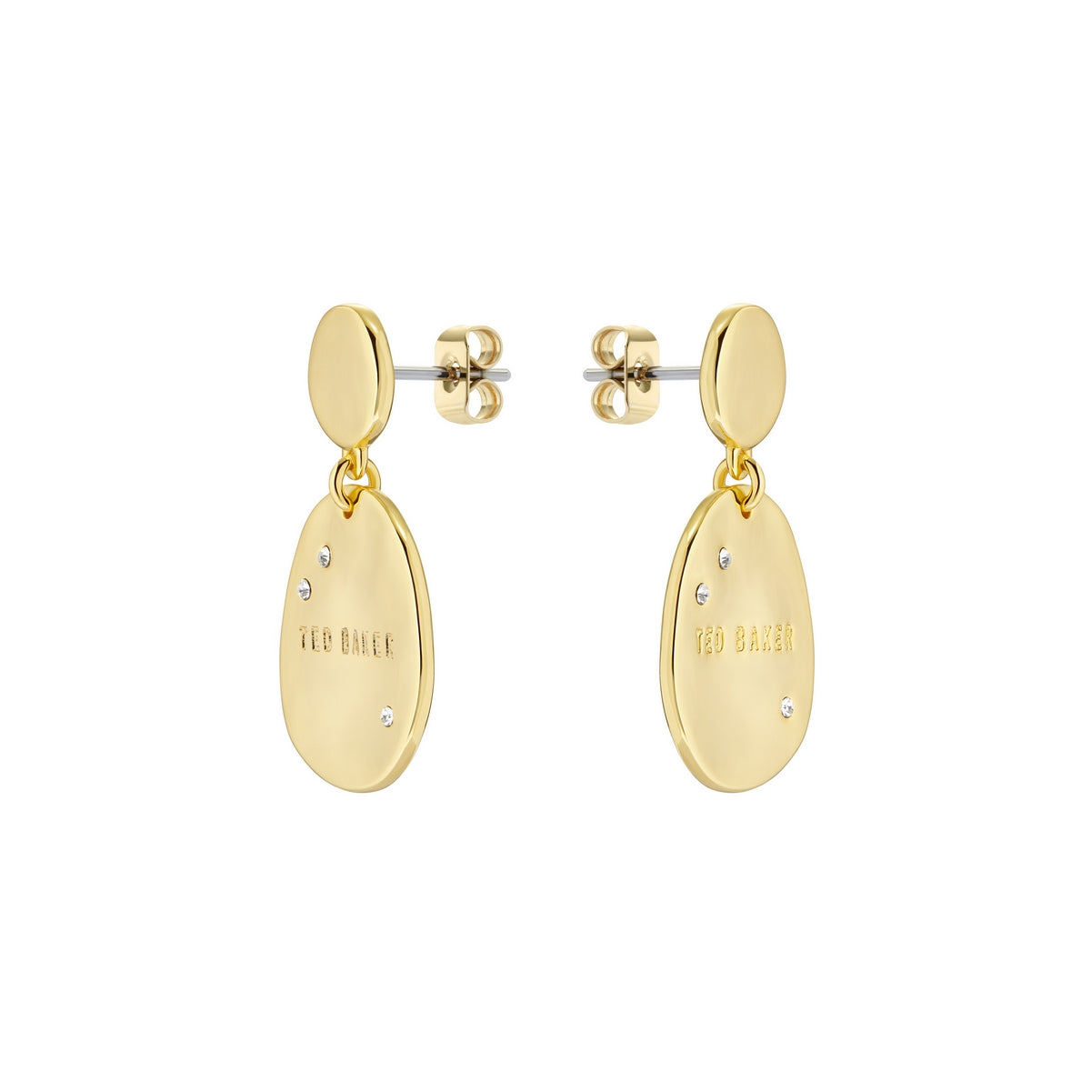 ted baker corriee: constellation coin drop earring gold tone, clear crystal