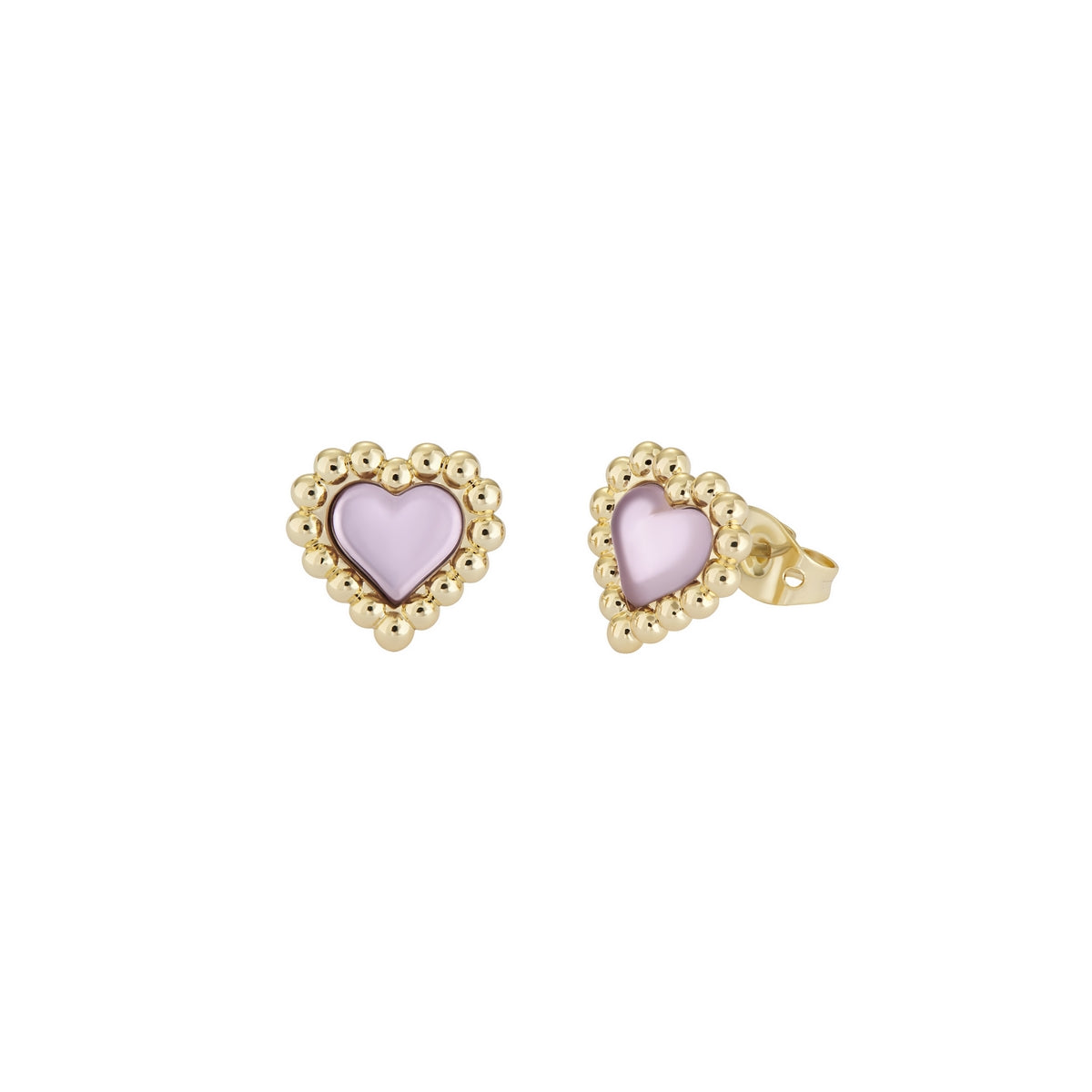 ted baker heiddy: heart of glass stud earring gold tone, light pink