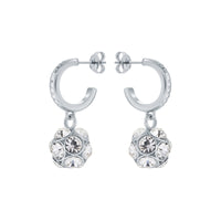 ted baker ryanka: razzle dazzle hoop charm  silver tone clear crystal earring