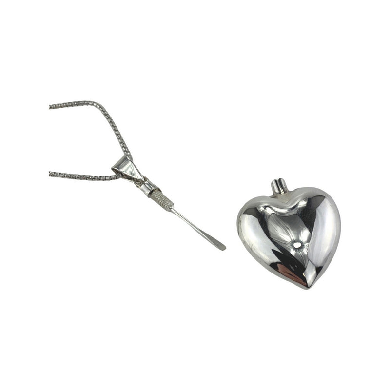 silver large heart keepsake pendant with 2.6mm screw on top